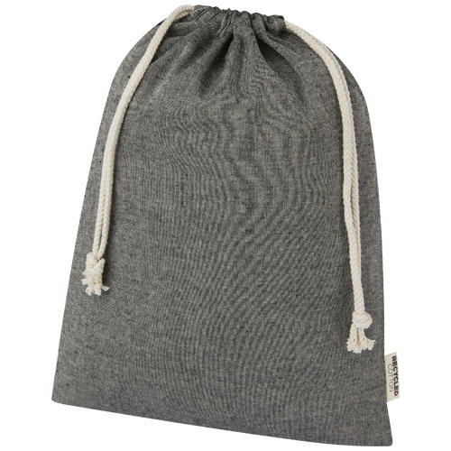 Pochon coton recyclé personnalisable 30x42cm 150g - Pheebs Noir chiné